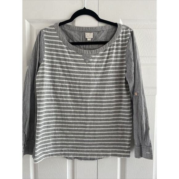 Postmark Women's Anthropologie‎ Gray StM Blouse Casual Coastal Quiet Lux - Picture 1 of 8